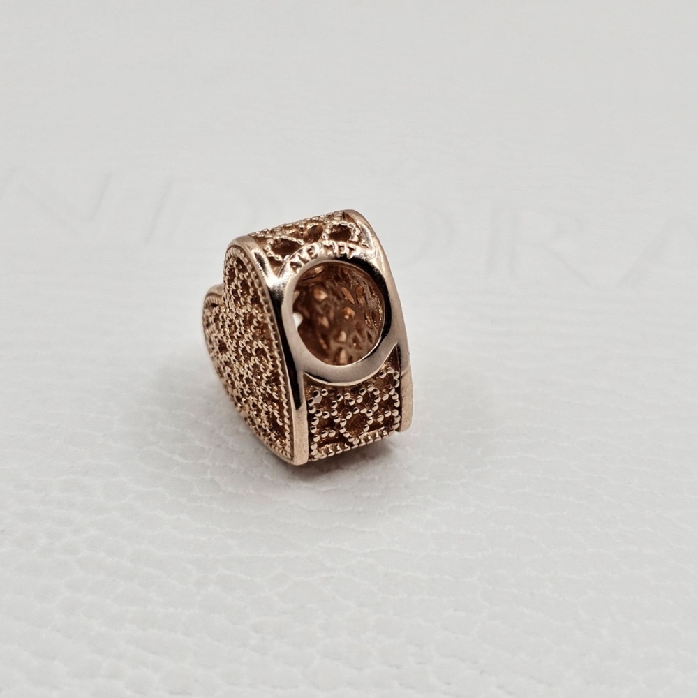 ❤️ Authentic Pandora ⭐️RETIRED⭐️ ROSE HEART CHARM 🎁 - Picture 2 of 6